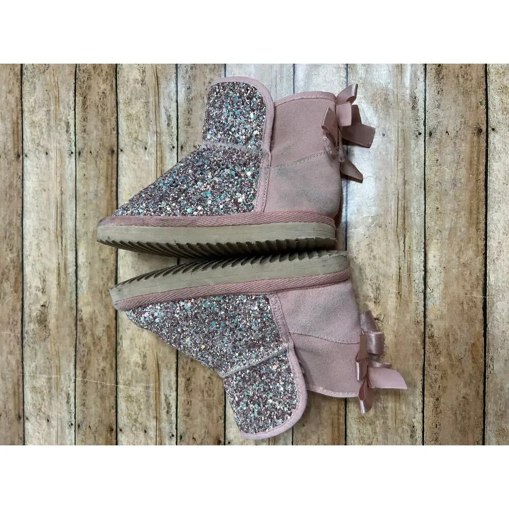 Love and Grow Pink Sparkle Glitter Glow in the Dark Boots Toddler Girl Size 9